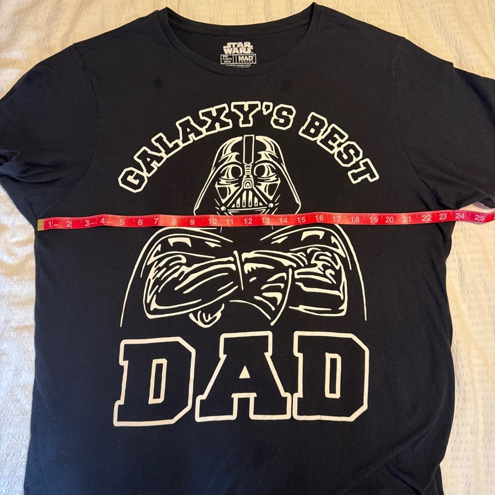 Star Wars T Shirt Black Darth Vader Galaxys Best Dad Mens XL - Picture 4 of 6
